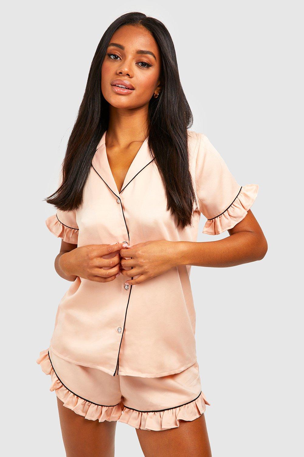 Frill short best sale pyjama set